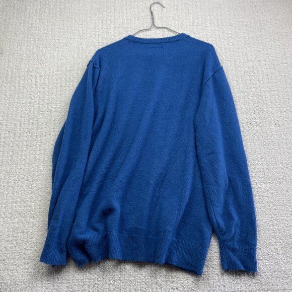 Guess Blue Sweater Men Size Small Mohair / Wool + Blend Pullover Jumper Knit - Picture 13 of 16